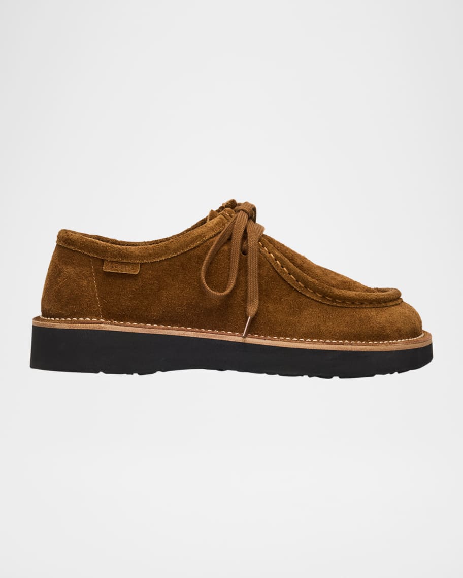 Loewe Faro Suede Lace-Up Derby Shoes | Neiman Marcus
