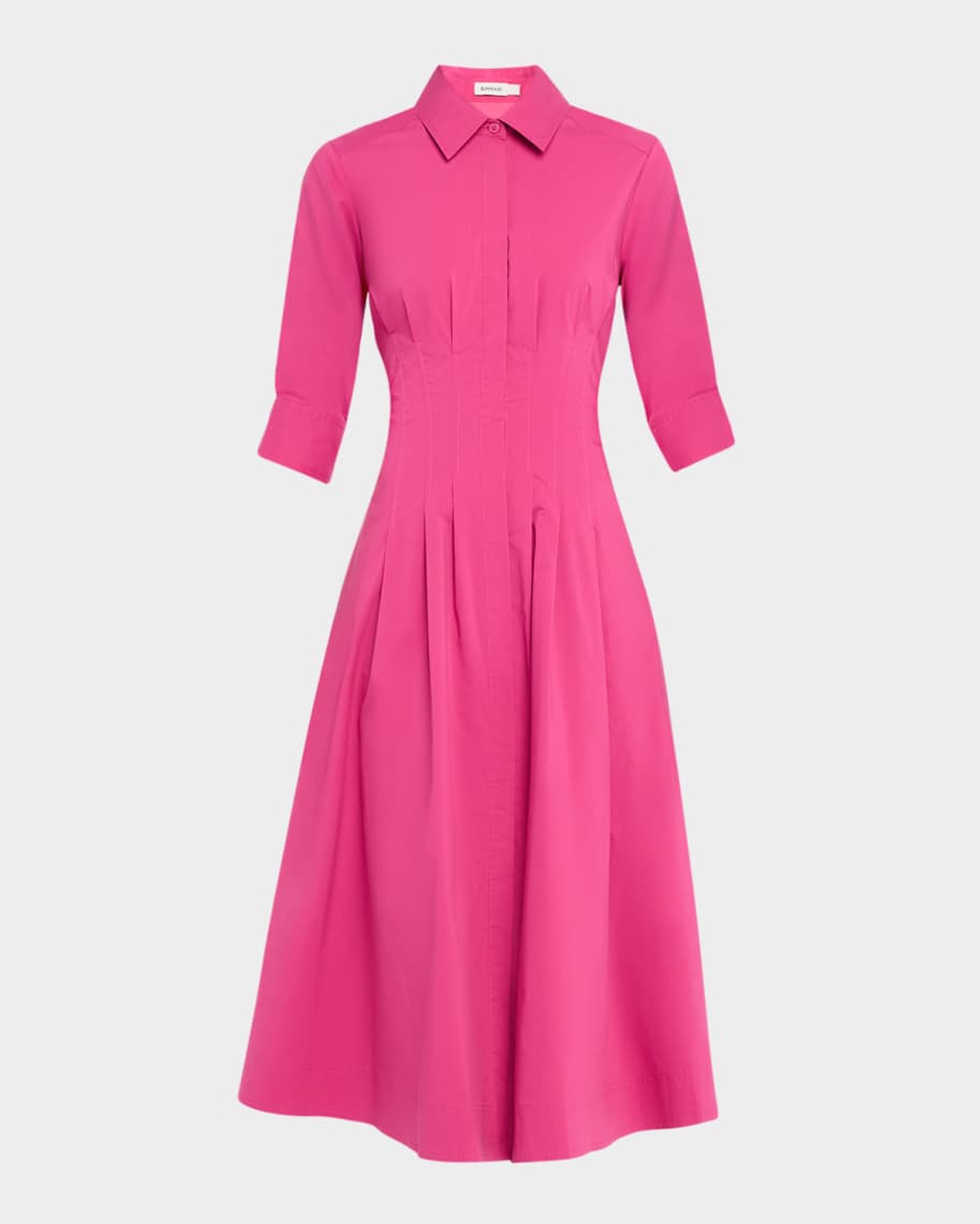 knee length dresses for ladies Jazz Pintuck Midi Dress - Buttercream Yellow