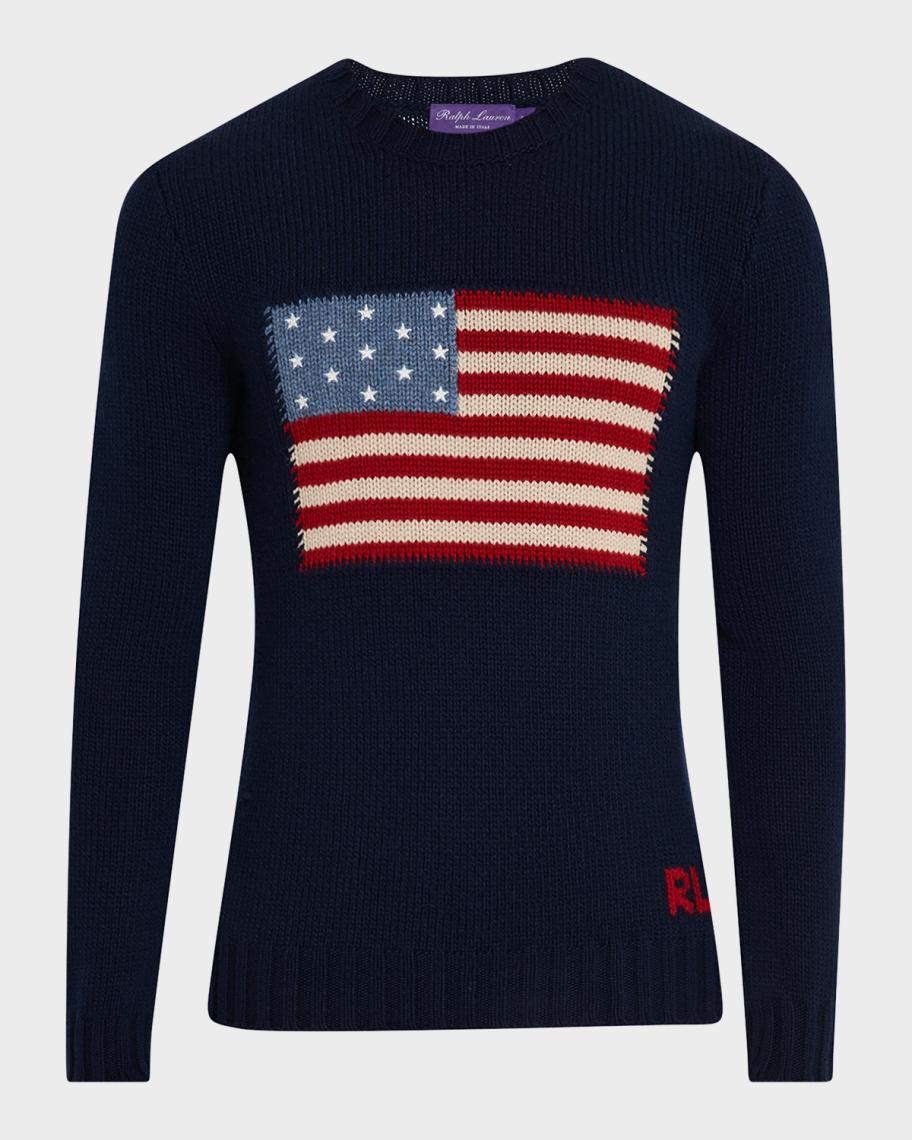 Ralph Lauren Purple Label Men's American Flag Cashmere Pullover