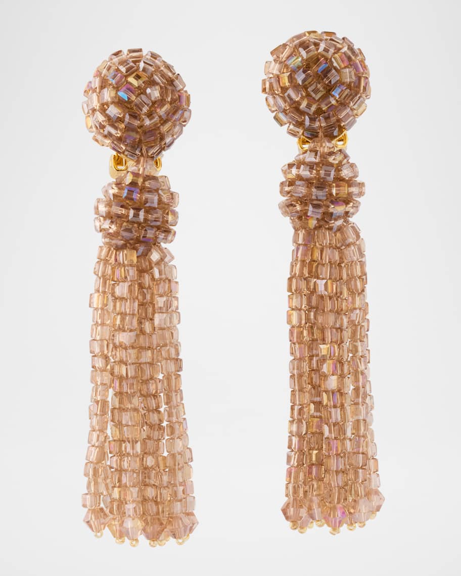 Oscar de la Renta Crystal Fringe Earrings