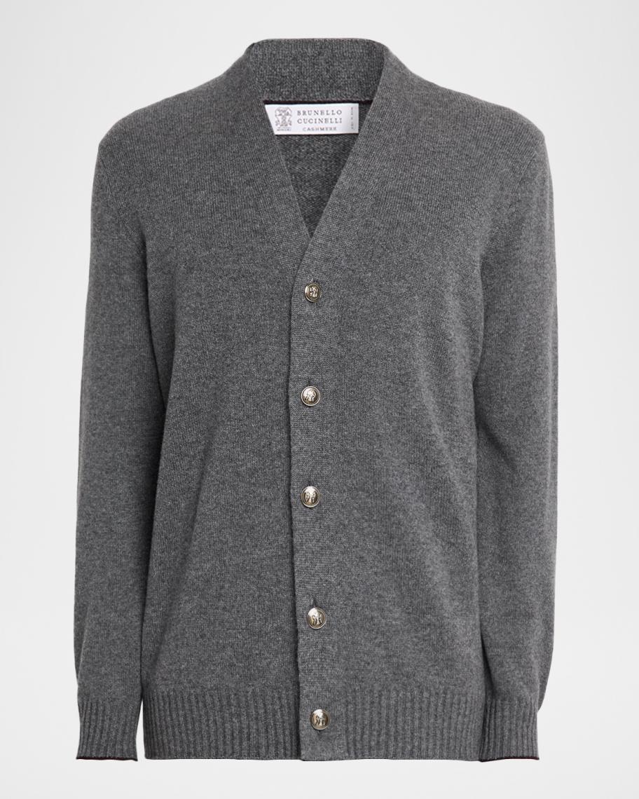 Brunello Cucinelli Men's V-Neck Cashmere Cardigan | Neiman Marcus