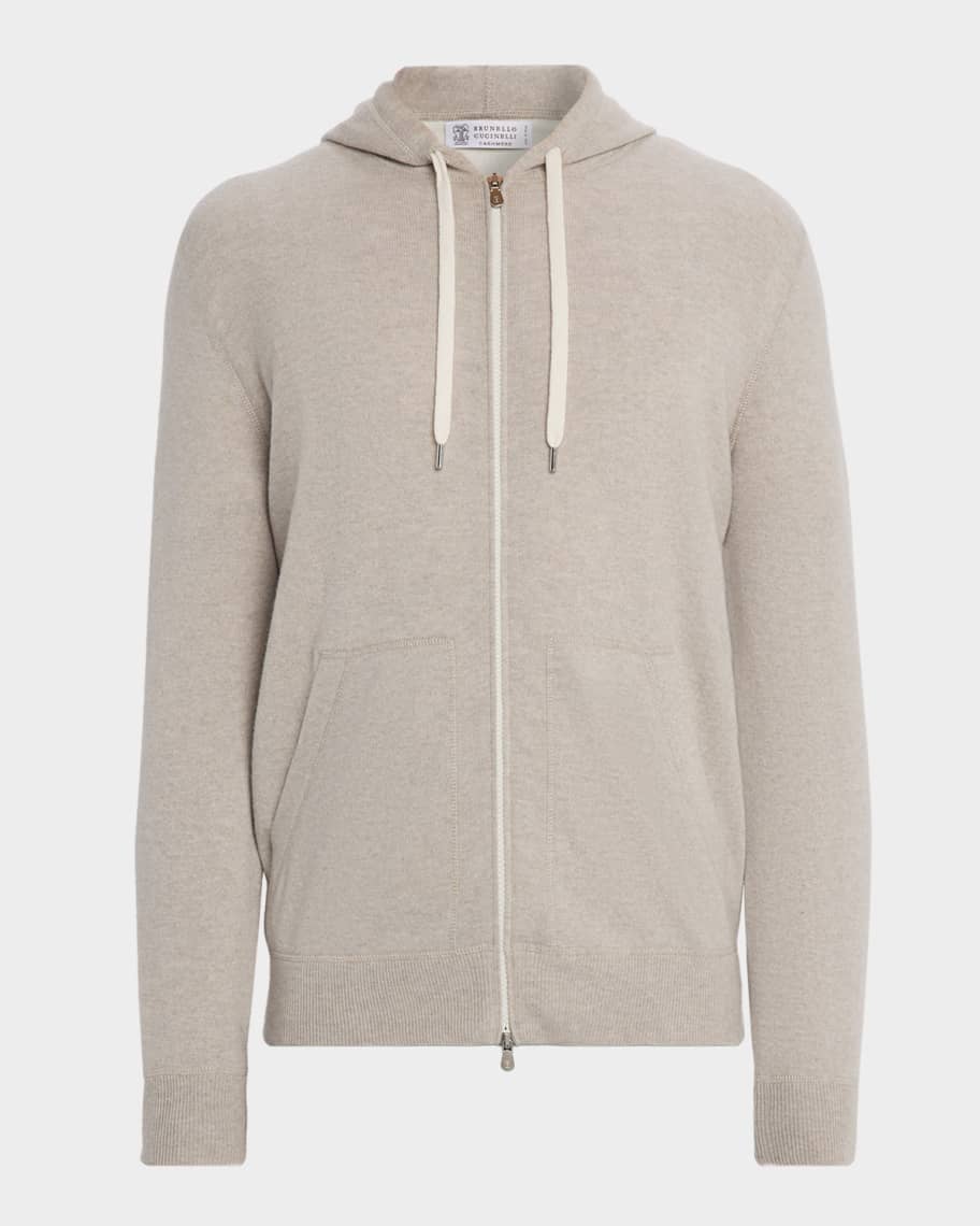 パーカー・フーディ Brunello Cucinelli Jersey Full-Zip Hoodie Brunello Cucinelli - Gray Full Zip Hoodie | Mitchell Stores