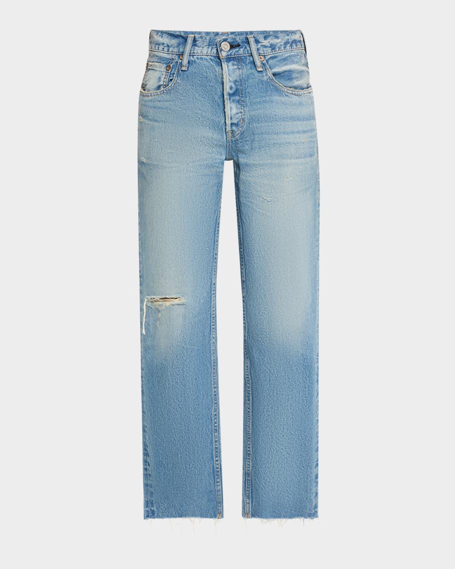 MOUSSY VINTAGE Frankford Distressed Straight Low-Rise Jeans