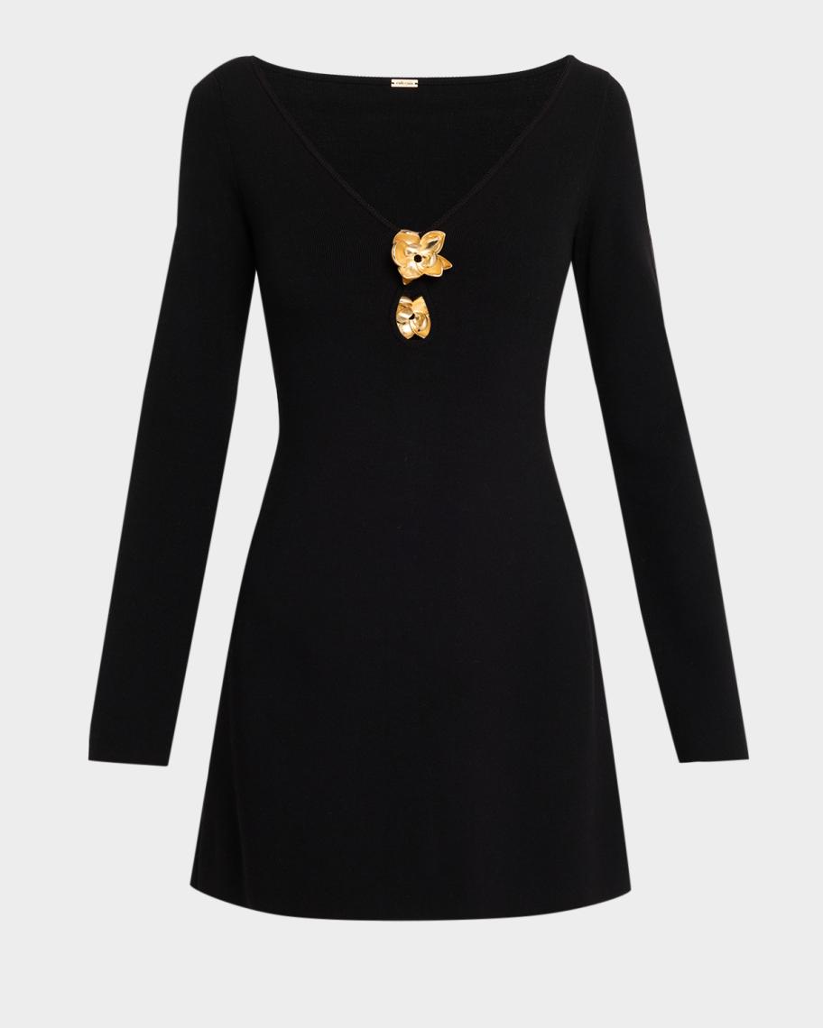 sandro knitted black dress TWO-TONE SHORT KNIT DRESS  SANDRO Egypt