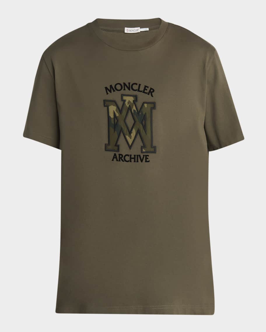 Moncler Men's Camouflage Logo Crewneck T-Shirt | Neiman Marcus