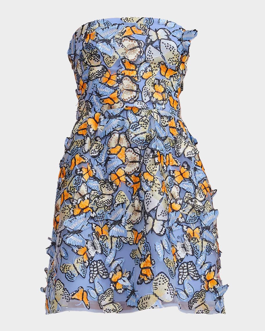 Marilyn Strapless Embroidered Mini Dress
