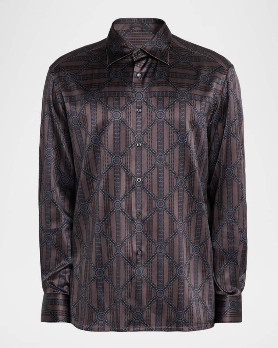 【 y】Marble Print Silk Shirt Arcole Marble Print Silk Shirt in Multicolour | JOSEPH GB