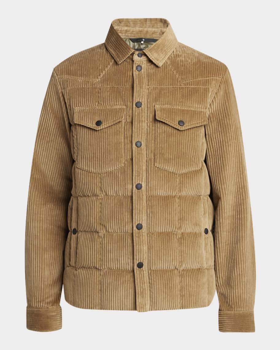 関税込 MONCLER  PAULET DOWN CORDUROY SHIRT JACKET Moncler Grenoble Gelt Check Corduroy Down Shirt Jacket