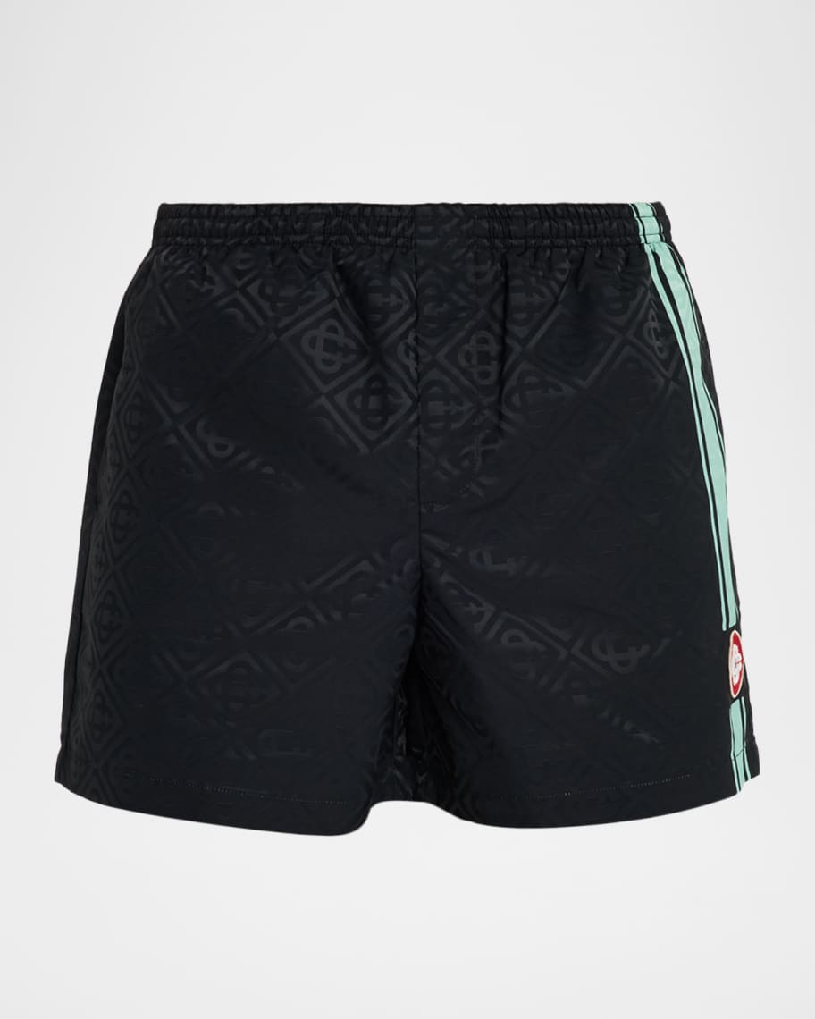 CASABLANCA Men's Allover Monogram Swim Trunks | Neiman Marcus