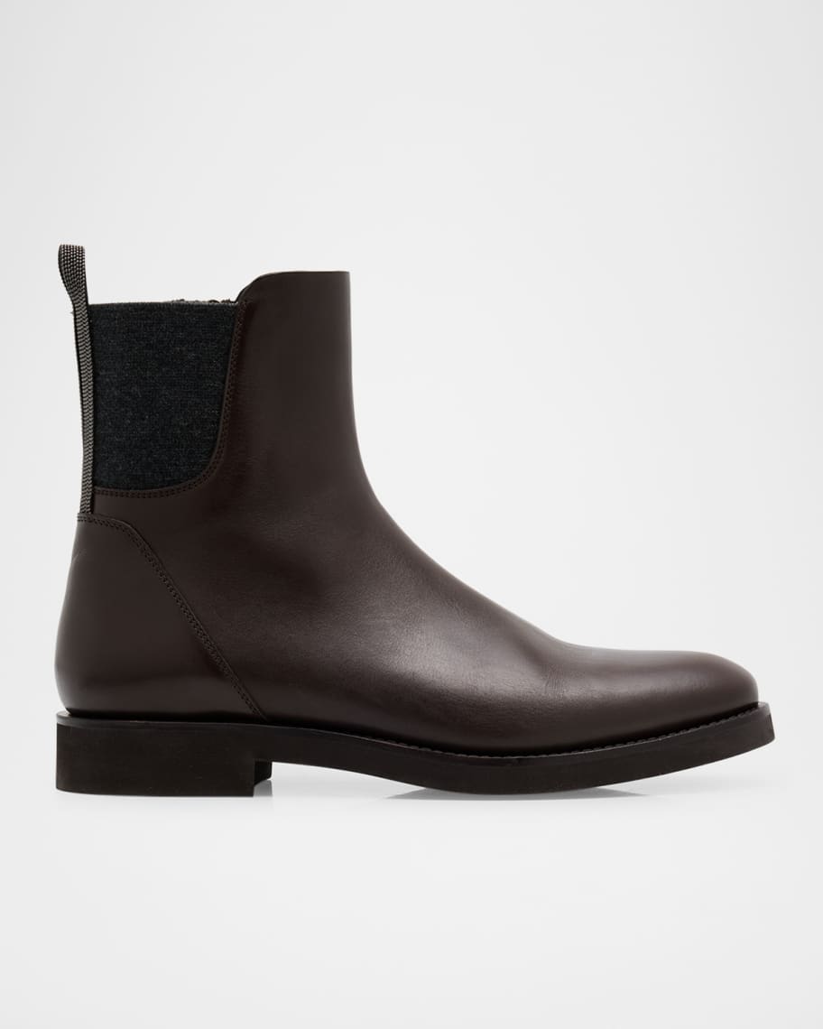 【関税込み】BRUNELLO CUCINELLI Monile ankle boots Chelsea Monili leather ankle boots in brown - Brunello
