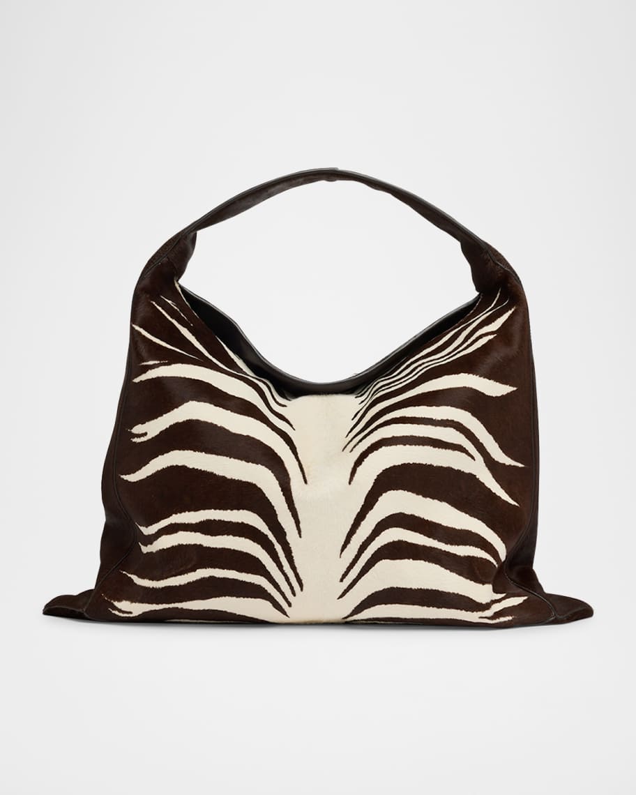 Bottega Veneta Hop Zebra-Print Calf Hair Shoulder Bag
