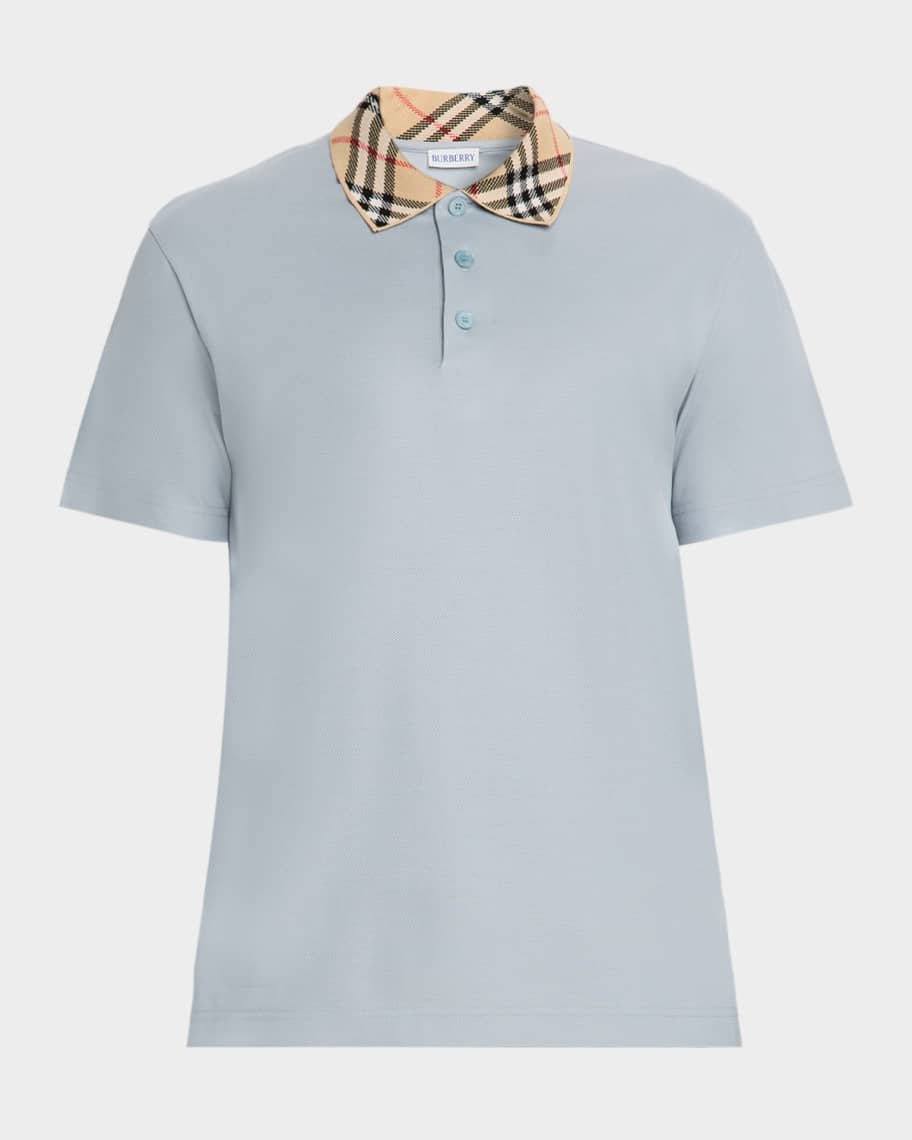Tシャツ・カットソー Burberry Polo Shirt With Classic Check Pattern And Tonal Burberry Check Quarter-Zip Polo Shirt | Saks Fifth Avenue