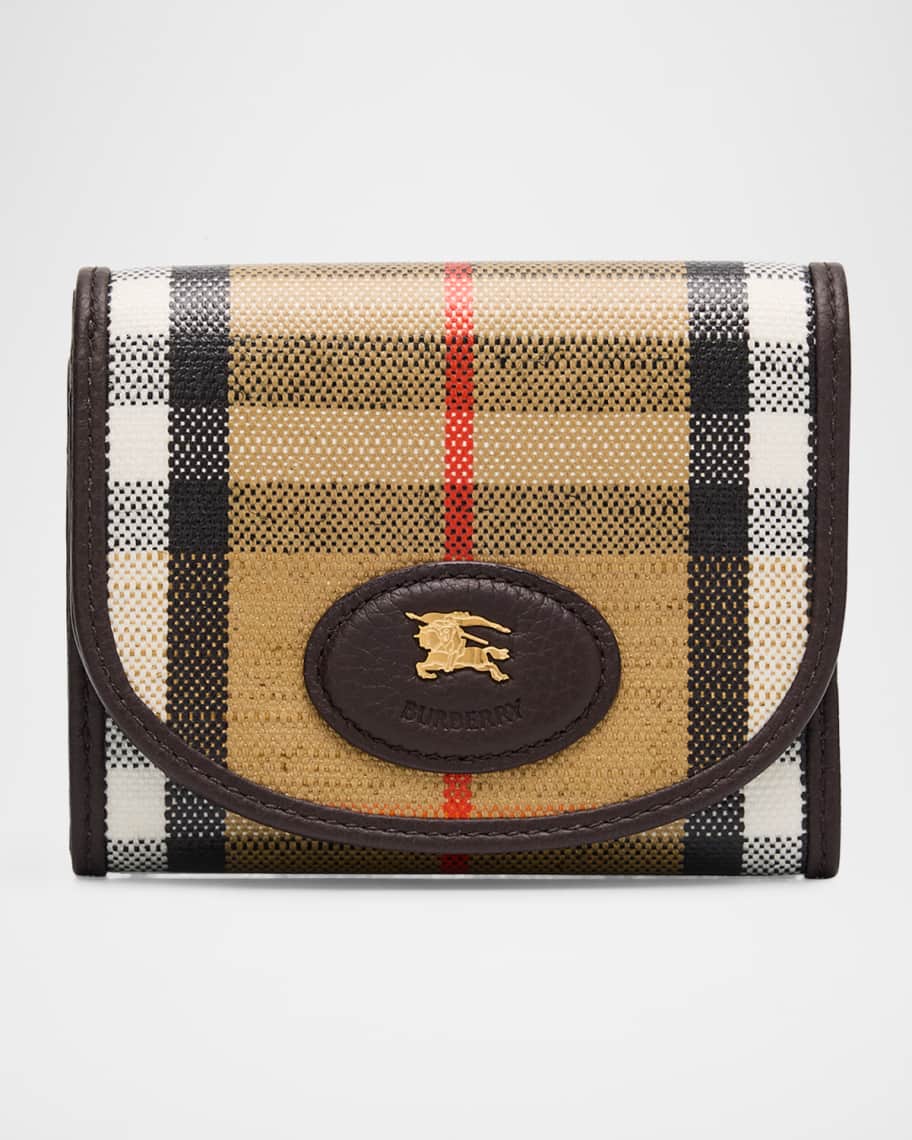 【関税&送料込】Burberry Highlands Compact Wallet With Leath Burberry Highlands Check Compact Trifold Wallet | Neiman Marcus