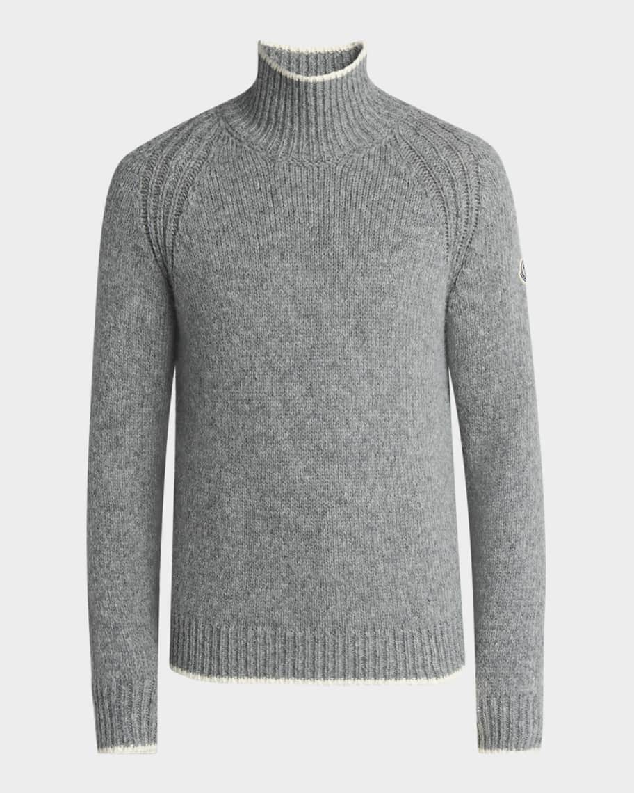 Moncler Men's Tipped Wool Turtleneck Sweater | Neiman Marcus