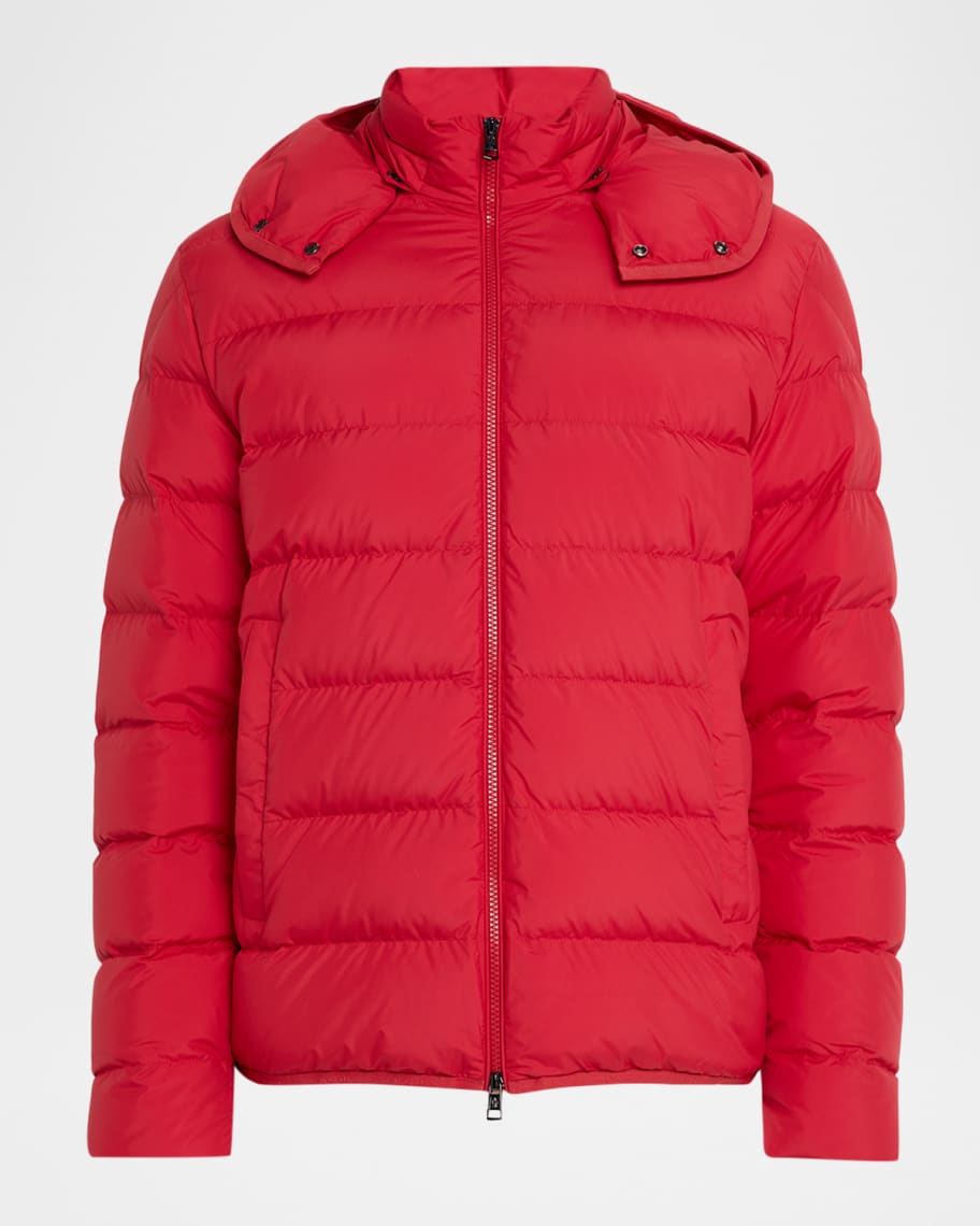 Moncler Men's Montbrocq Hooded Short Down Puffer Jacket | Neiman