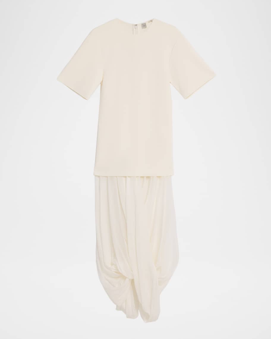 Toteme Cocoon Drop-Waist Maxi T-Shirt Dress | Neiman Marcus