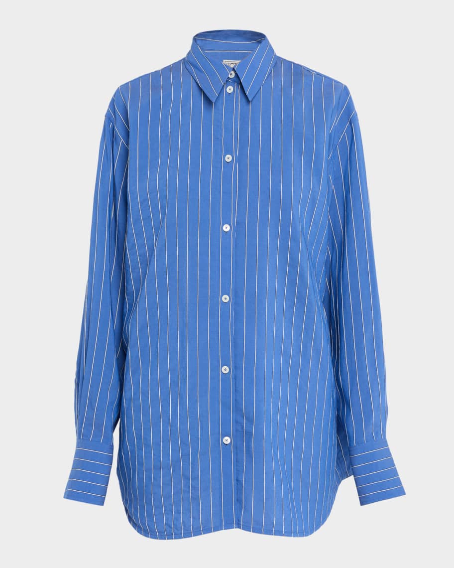 totemeストライプ コットン ボタンダウンシャツ165/75a Toteme Summer Striped Cotton Button-Down Shirt | Neiman Marcus