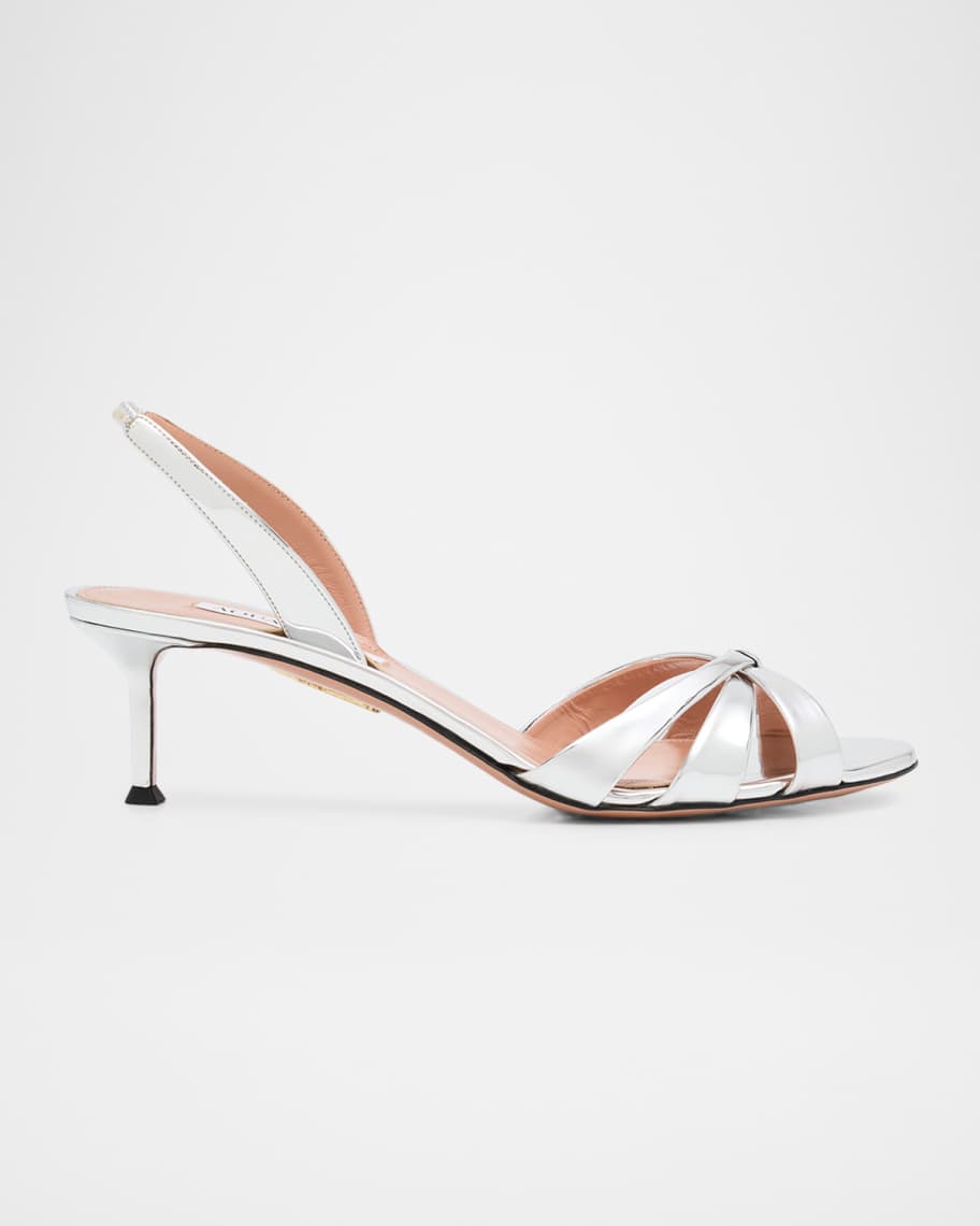 Aquazzura 50mm Tati Shiny Specchio Halter Sandals | Neiman