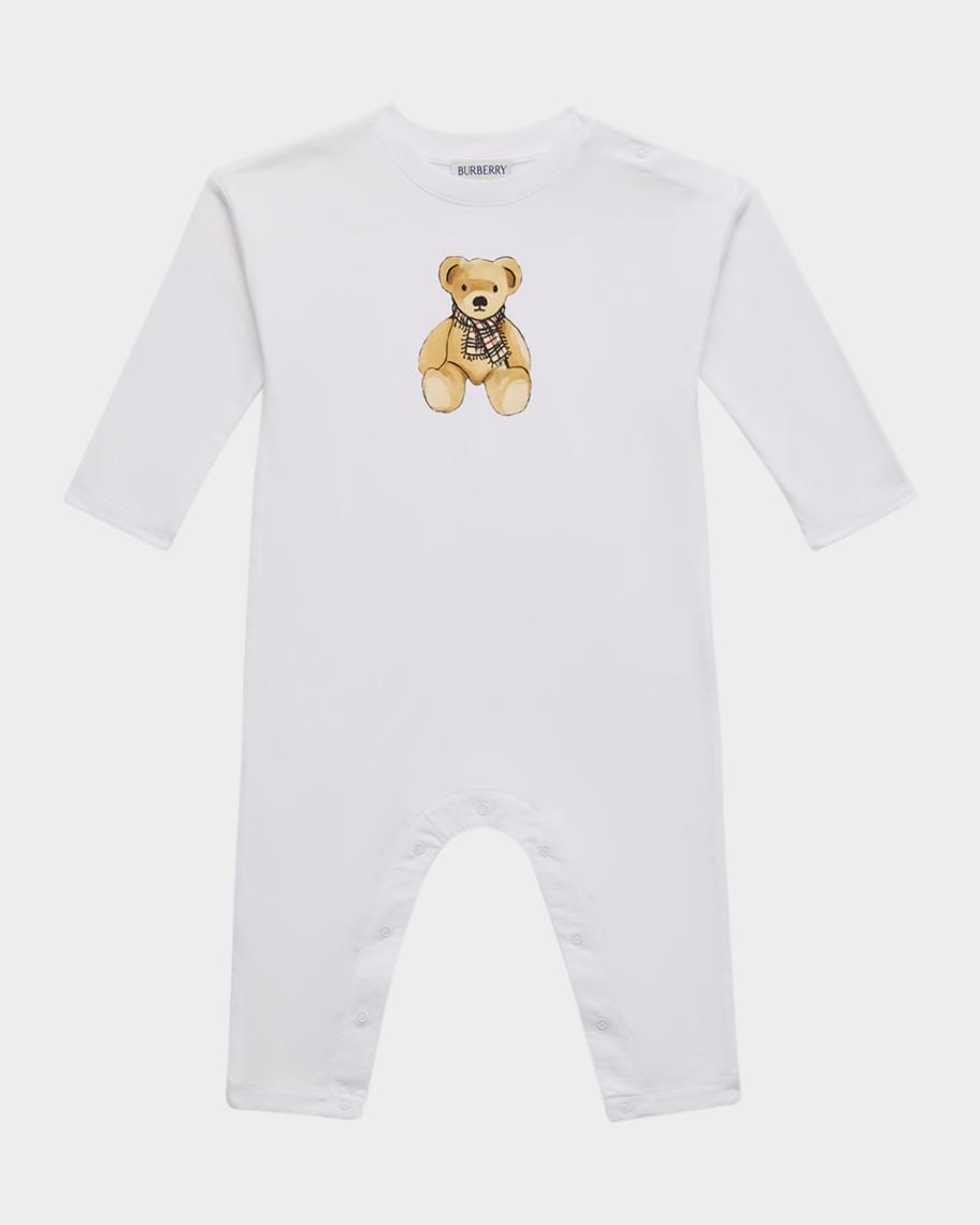 Burberry Kid's Casey Mini Bear Coveralls, Size Newborn-18M