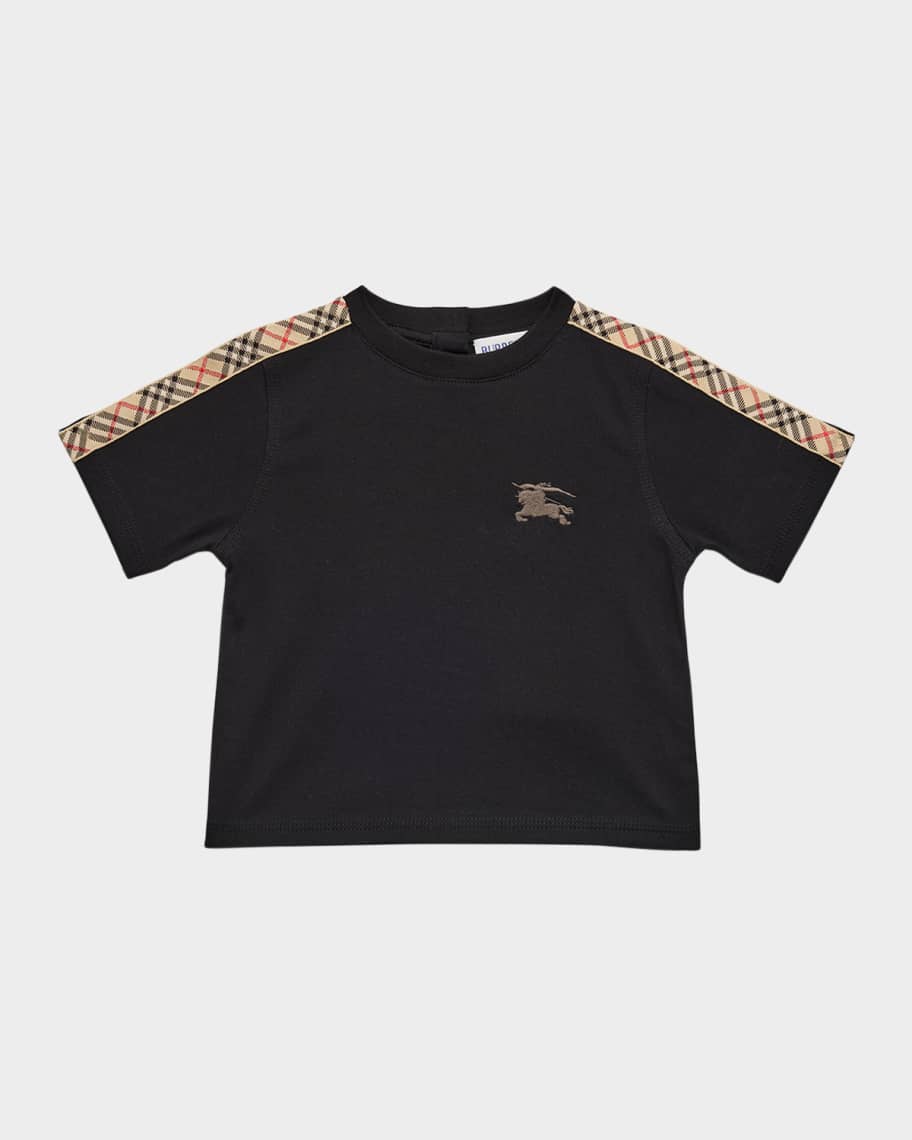 Burberry Boy's Cedar Check Tape Short-Sleeve T-Shirt, Size