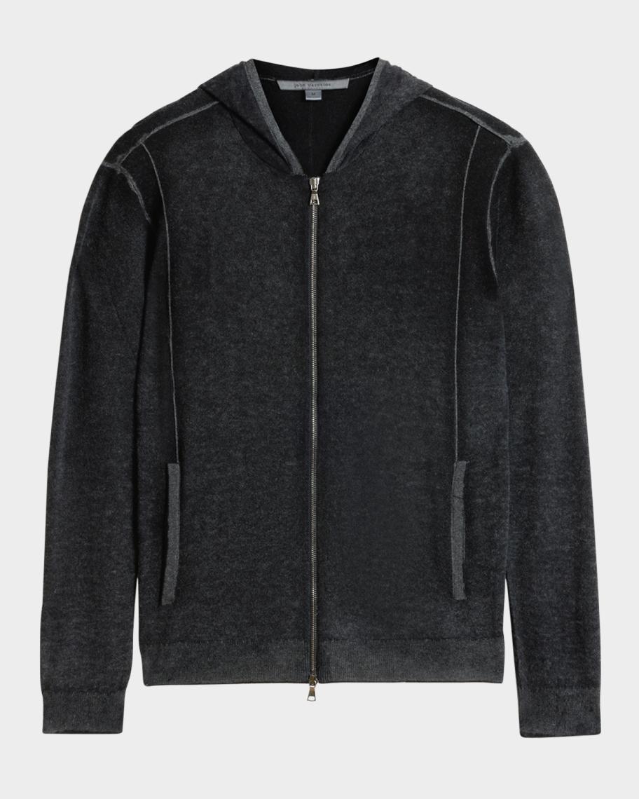 John Varvatos Men's Sutter Silk and Cashmere Full-Zip Hoodie | Neiman ...