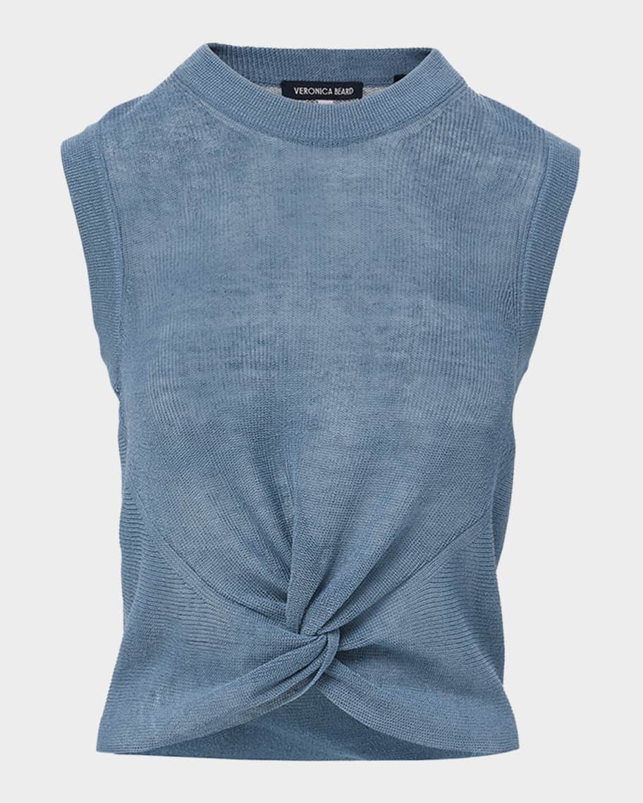 Veronica Beard Kellen Sleeveless Twist-Front Sweater Neiman Marcus