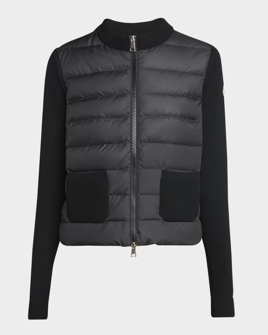 Moncler Padded Wool Zip-Up Cardigan | Neiman Marcus