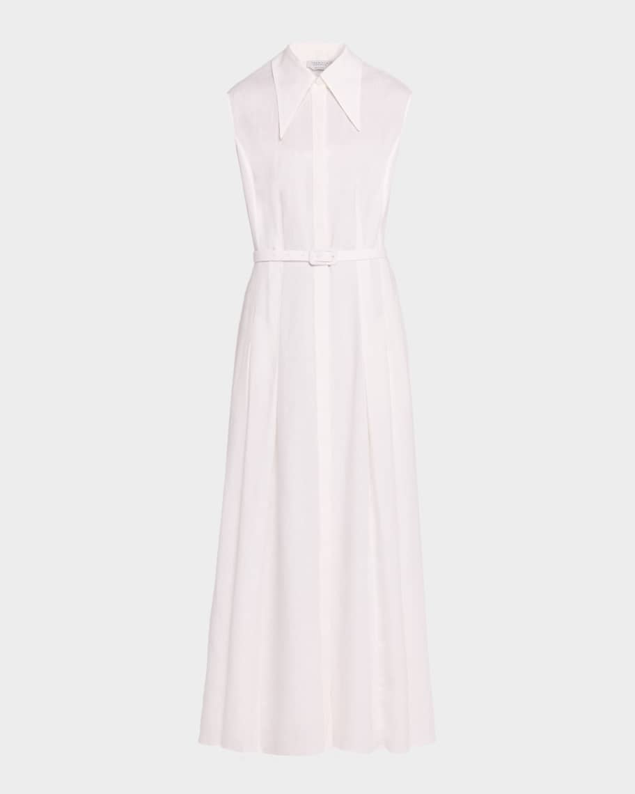 Gabriela Hearst Durand Sleeveless Belted Linen Midi