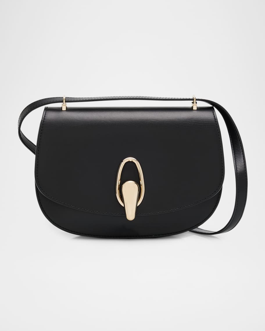Giorgio Armani Rhinos Teardrop Turn-Lock Leather Crossbody Bag