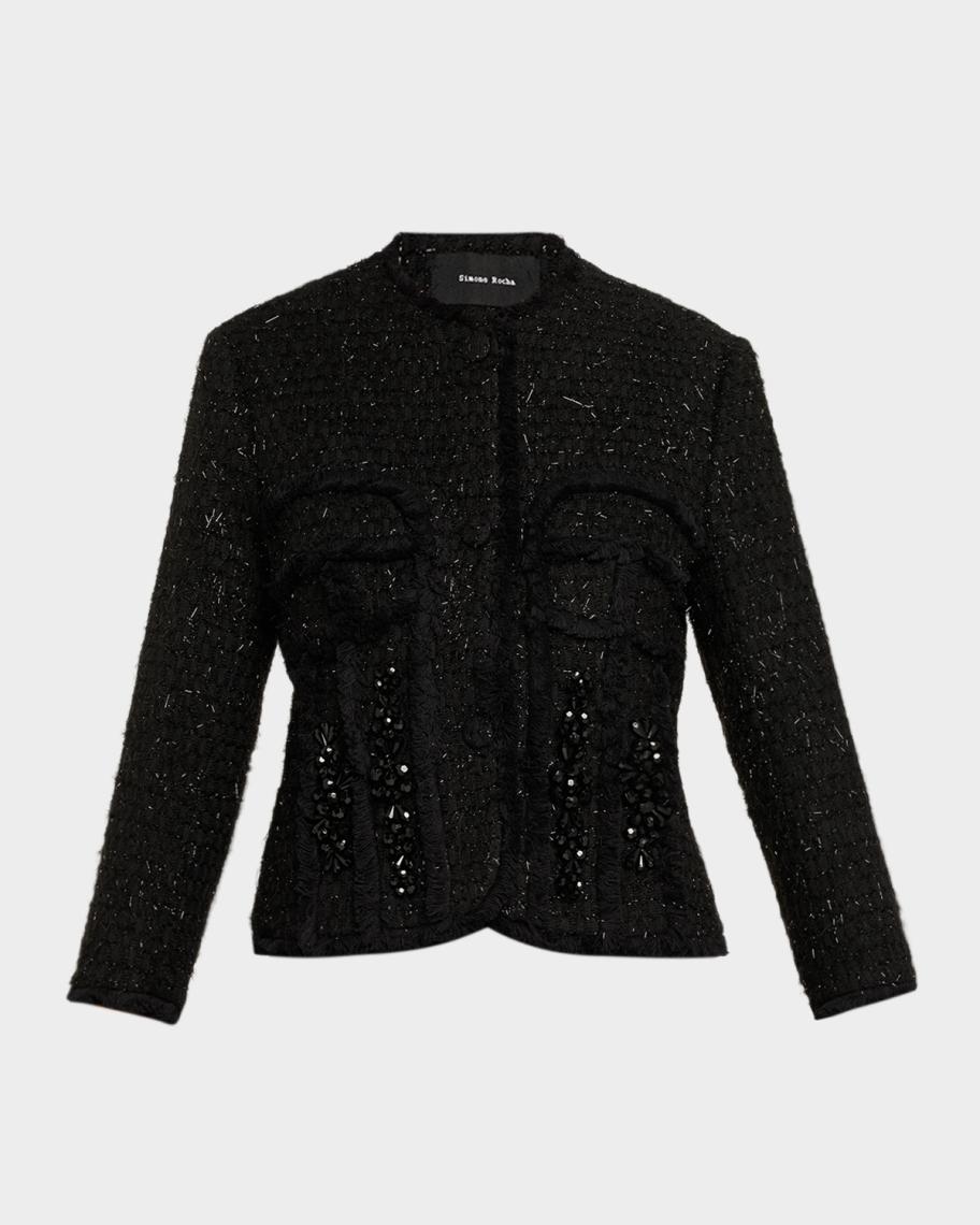 Simone Rocha Embellished Tweed Sculpted Jacket | Neiman Marcus