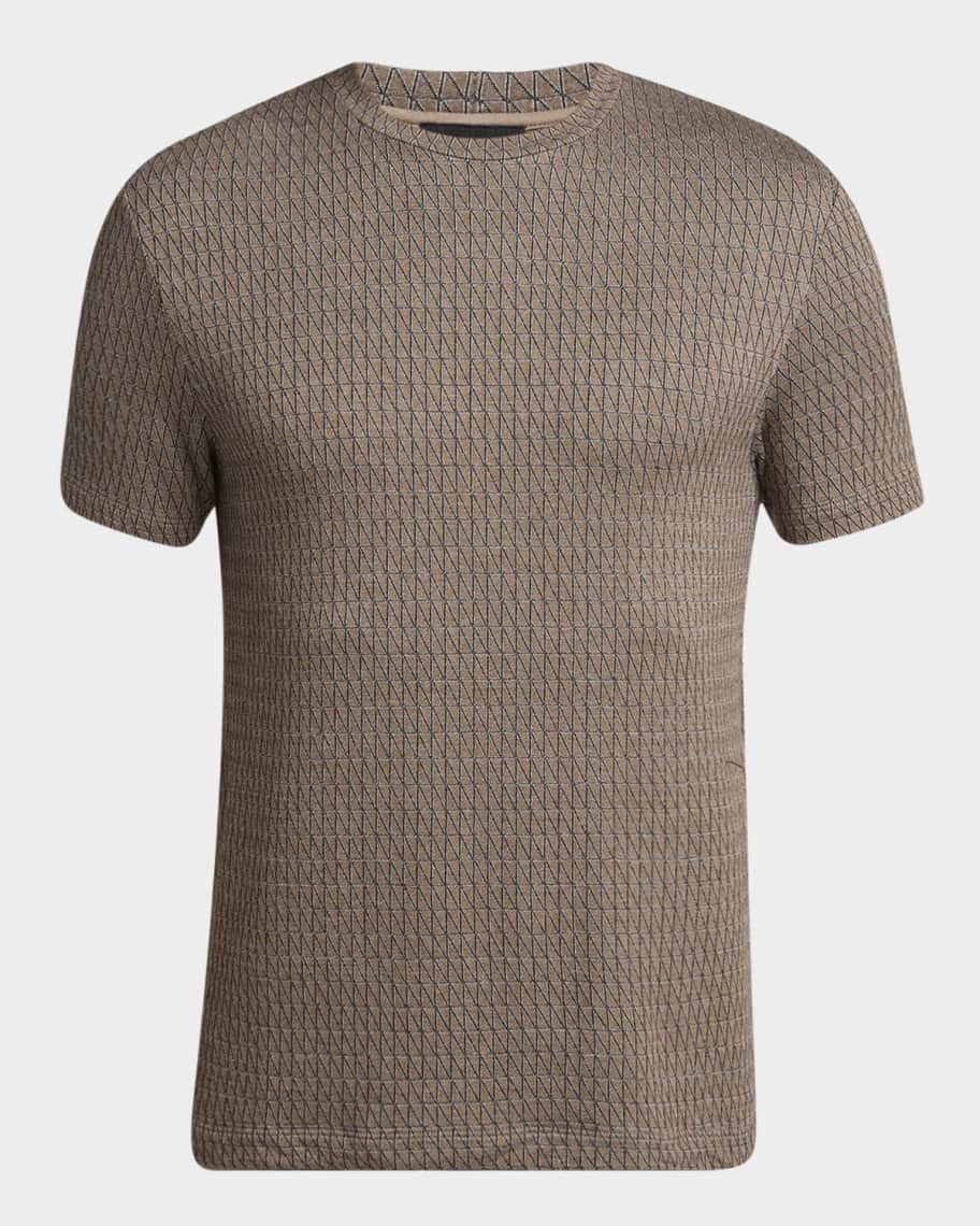 Giorgio Armani Men's Box-Jacquard Viscose Stretch Crewneck T