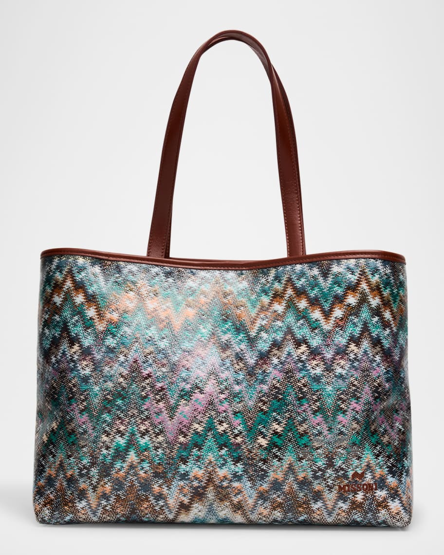 Missoni Large Zigzag Canvas Tote Bag | Neiman Marcus