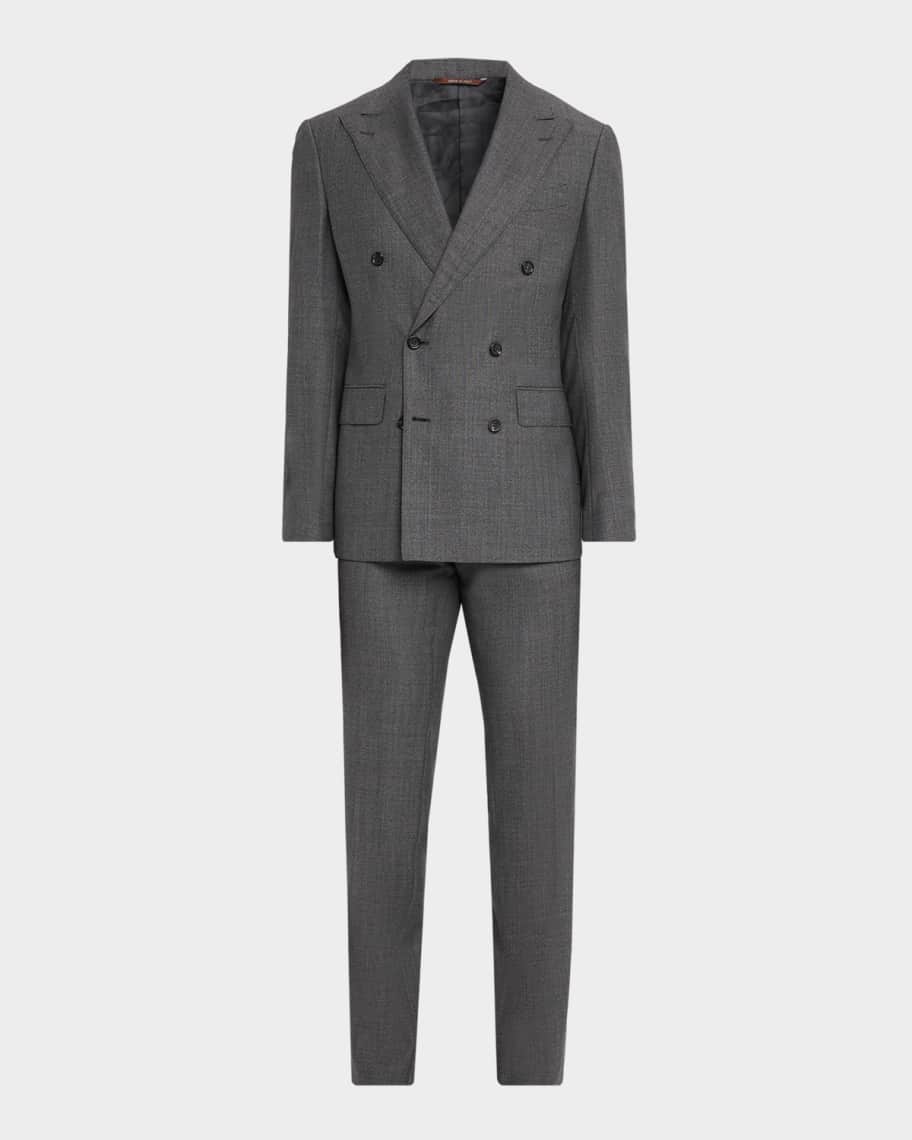 Canali Men's Wool Birdseye Double-Breasted Suit