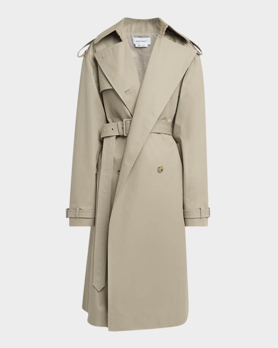 McQueen Belted Trench Coat | Neiman Marcus