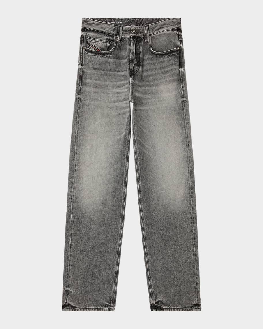 Diesel Men's D-2001 D-Macro Relaxed Grey-Wash Jeans | Neiman Marcus