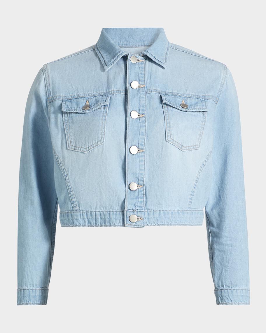 L'Agence Koda Denim Crop Jacket | Neiman Marcus