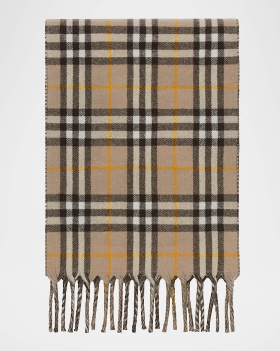 [BURBERRY]★Reversible Check Cashmere Scarf★Knight Burberry Reversible Cashmere Knight Stamp and Check Scarf