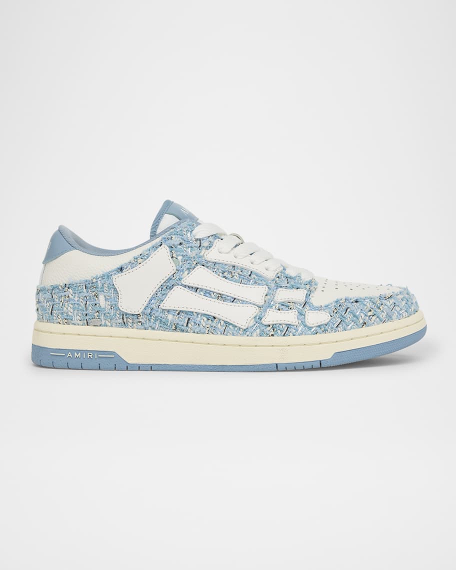 【AMIRI】男性 BOUCLE SKEL TOP LOW スニーカー AMFOSR1007 Amiri Men's Boucle and Leather Skel Top Sneakers | Neiman Marcus