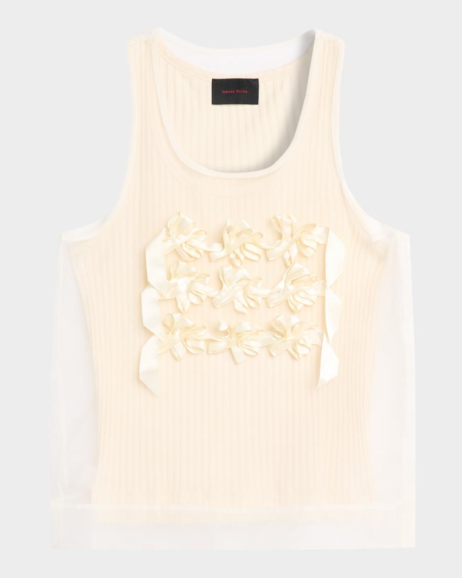 Simone Rocha Men's Ribbon Daisy Chain Double Vest | Neiman Marcus