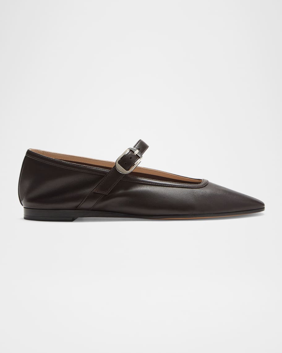 Leather Mary Jane Ballerina Flats