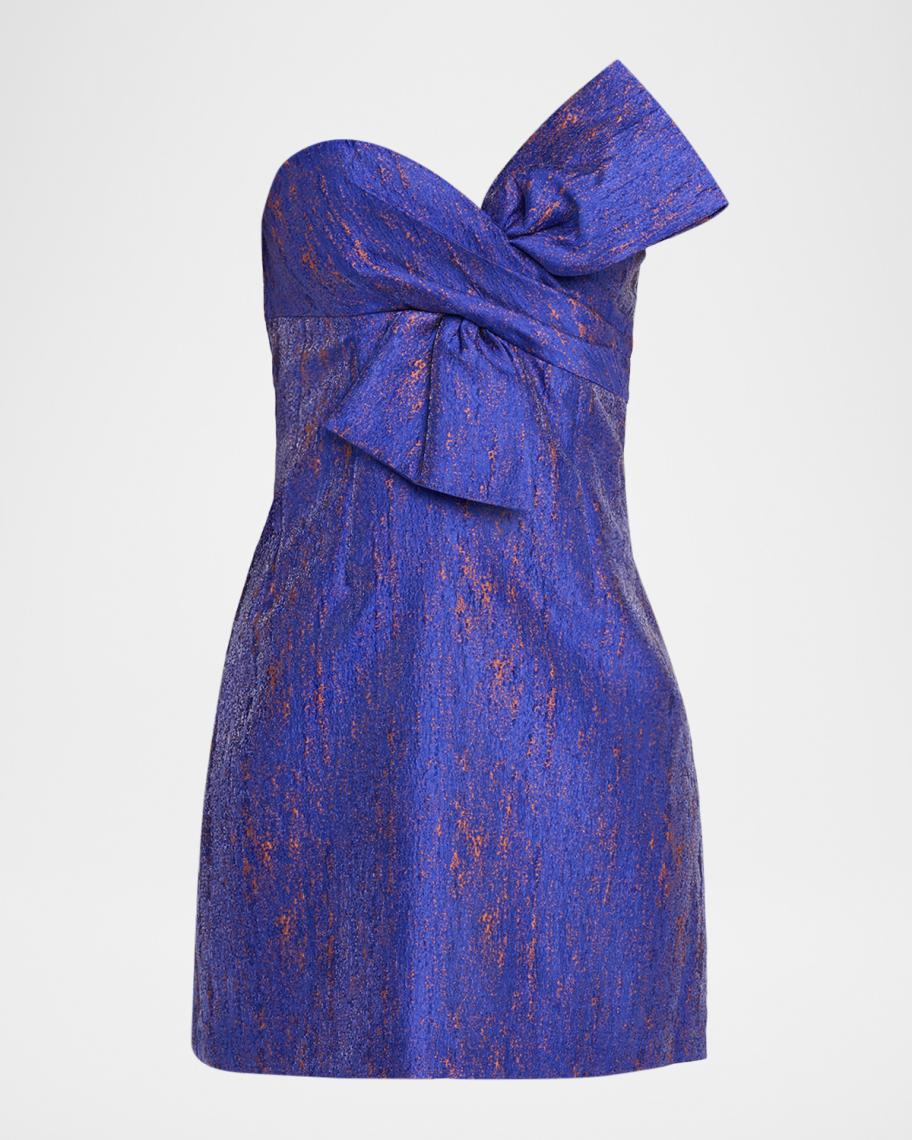 liv foster mini dress Liv Foster Strapless Bow-Front Jacquard Mini Dress