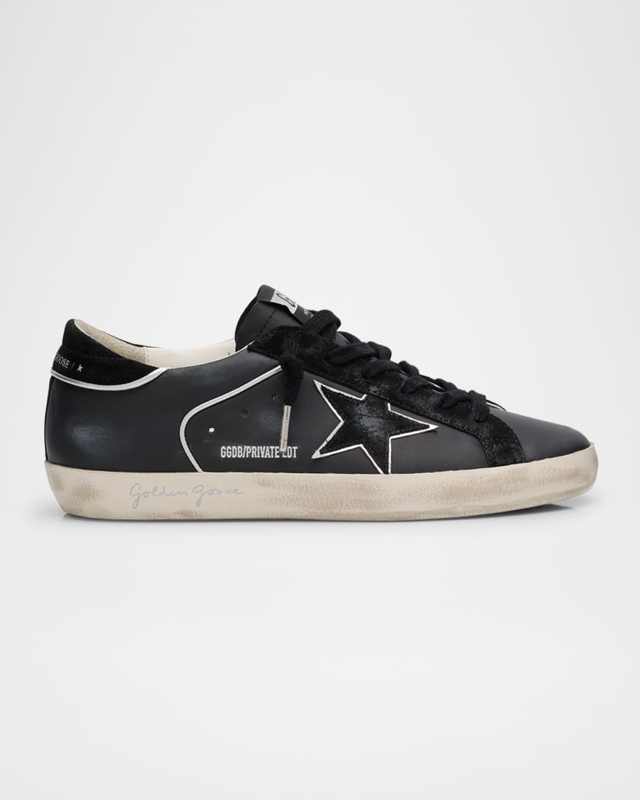 ★★Golding★★ Golden Goose Super-Star Mixed Leather Low-Top Sneakers with