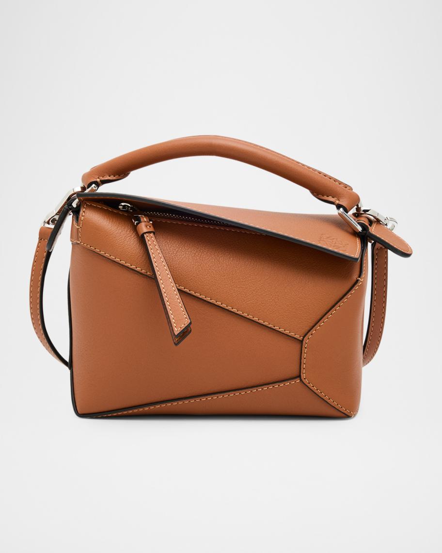 LOEWE Puzzle Edge Mini Top-Handle Bag in Calfskin Leather | Neiman