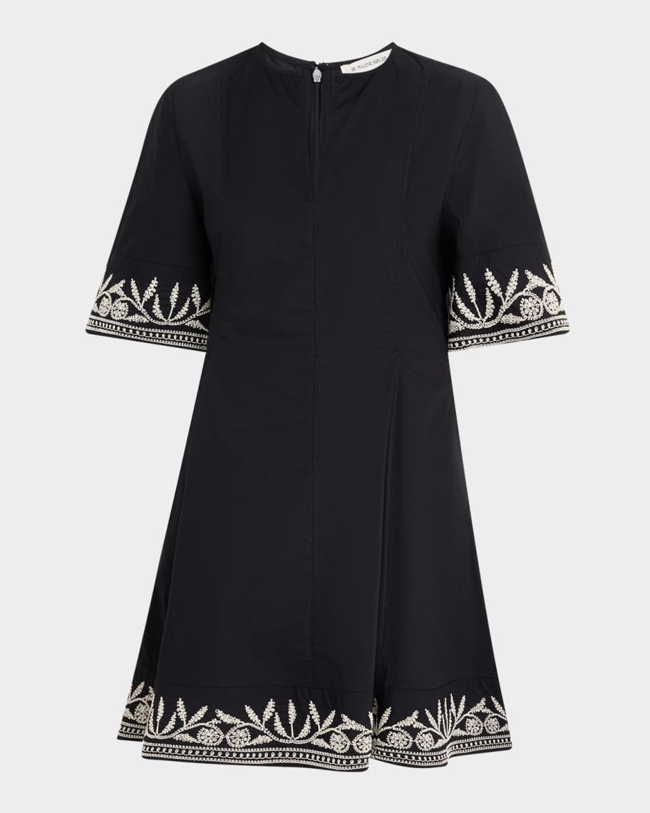 By Malene Birger Mary Embroidered Organic Cotton Mini Dress