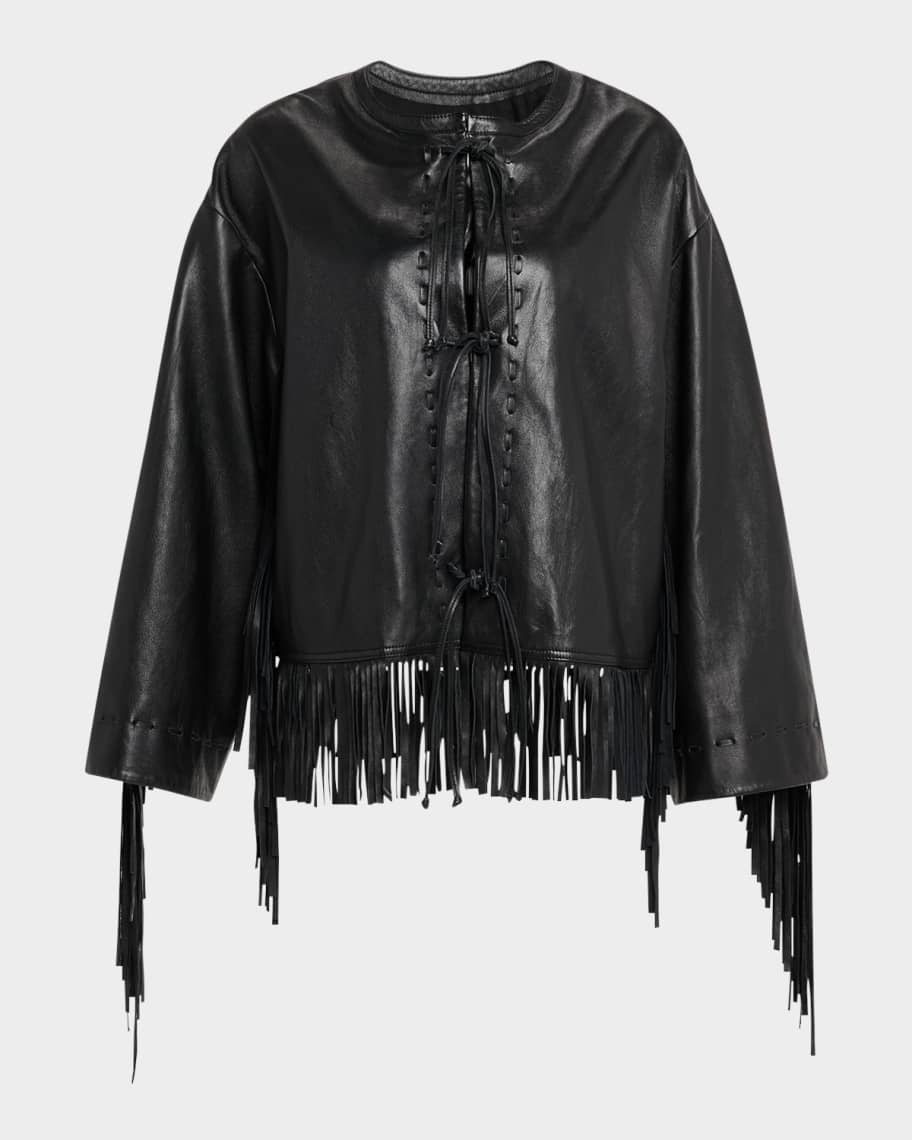 レザージャケット　BY MALENE BIRGER By Malene Birger Rowani Leather Jacket in Black | REVOLVE