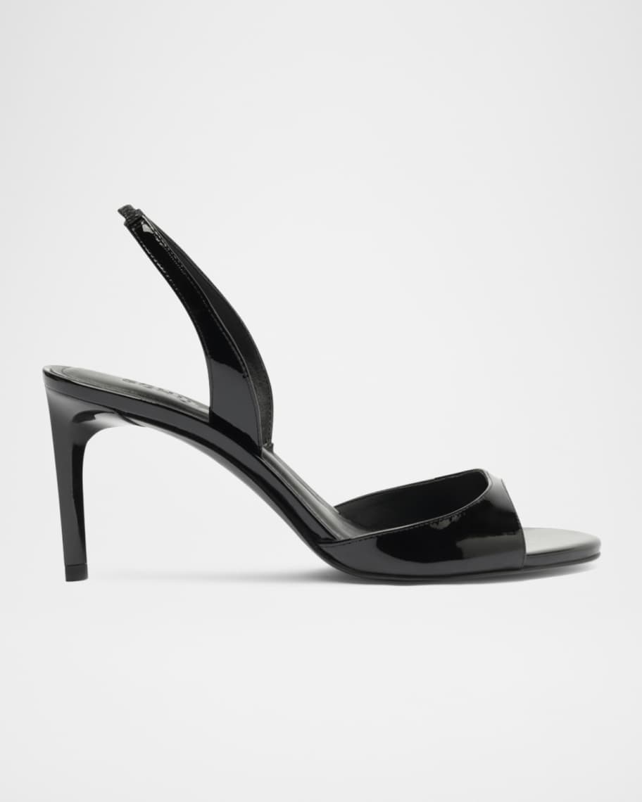 Schutz Scarlett Leather Mid-Heel Slingback Sandals | Neiman Marcus