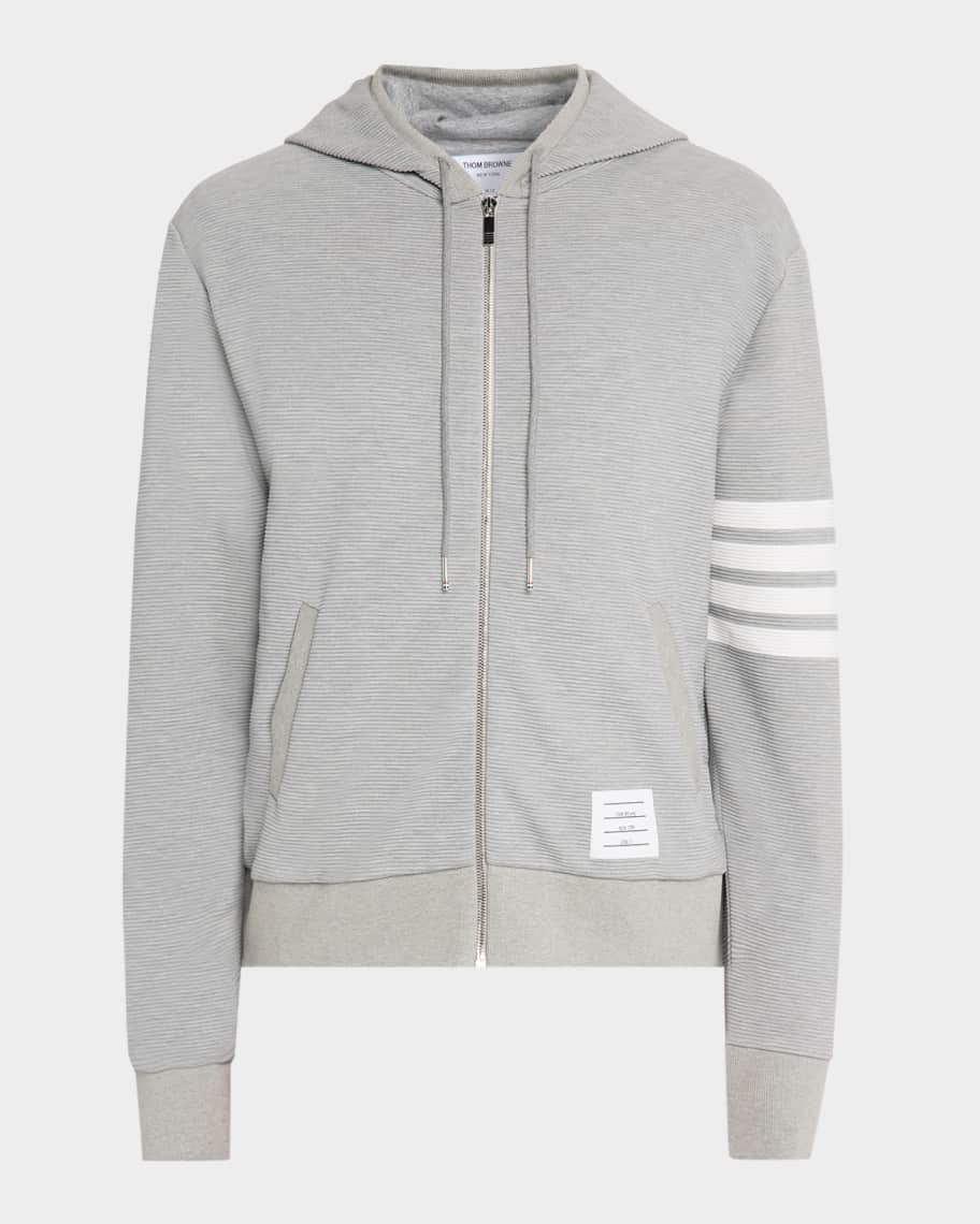 THOM BROWNE スリムタイ グレー ハウンドトゥース Thom Browne Men's 4 Bar Ottoman Zip Hoodie | Neiman Marcus