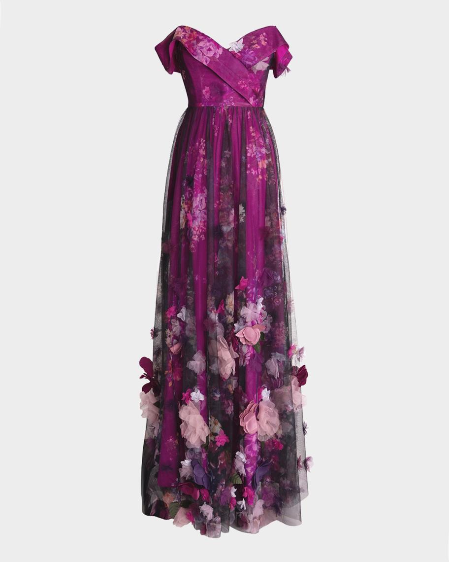 Dress the Population Black Label Aurea Off-Shoulder Floral