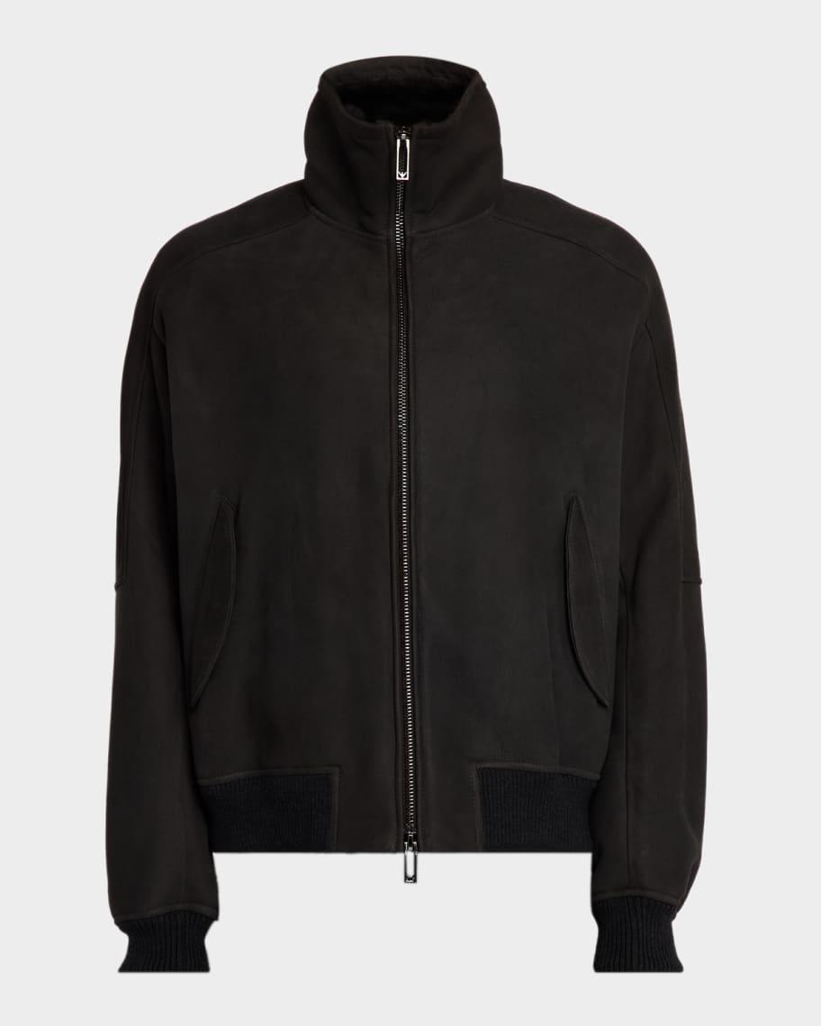 Emporio Armani Men's Suede Shearling-Lined Bomber Jacket | Neiman