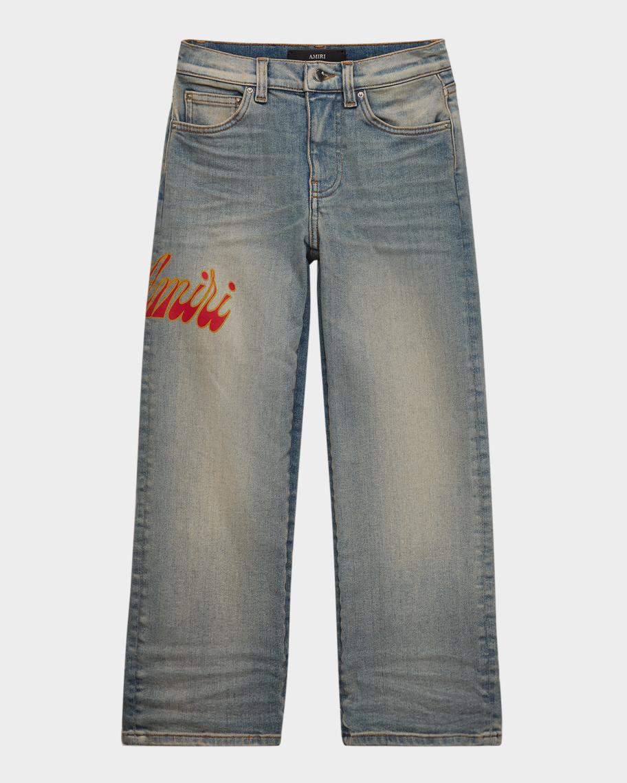 Amiri Kid's MA Crest Straight-Leg Denim Jeans, Size 4-12 | Neiman